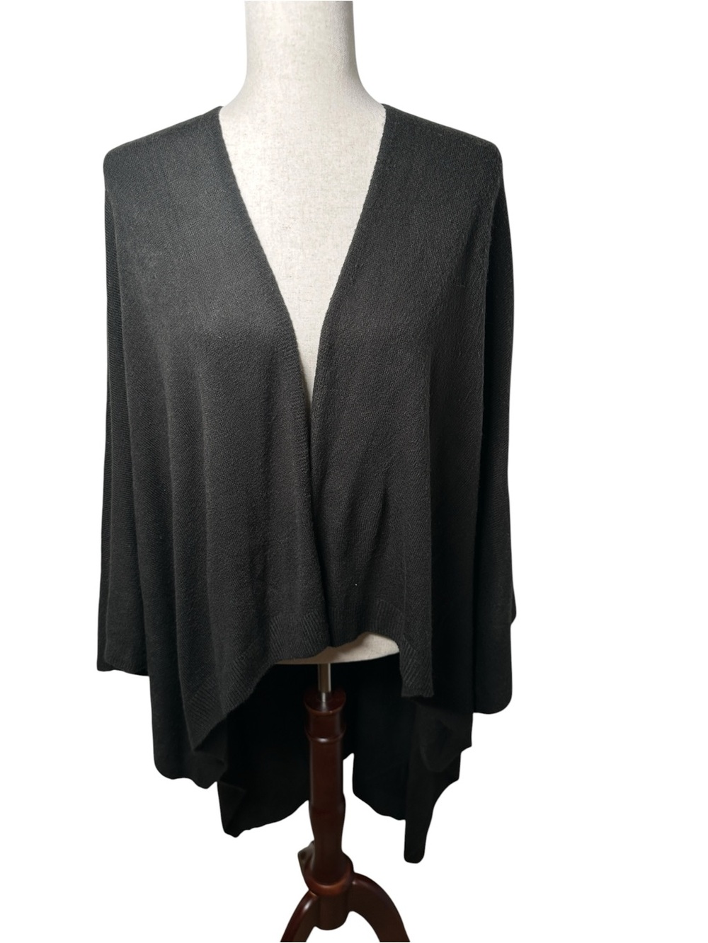 Coco + Carmen Black Oversized Open Front Poncho Cardigan One Size